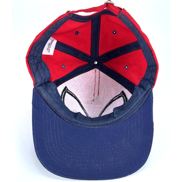 Marvel Spiderman Face Baseball Hat Red/Blue Adjustable Cloth Band Unisex - Picture 9 of 12